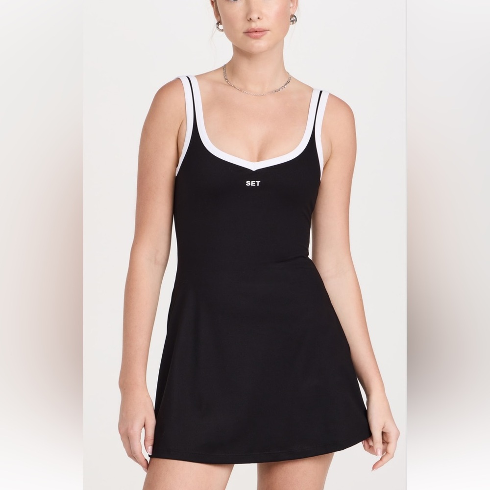 SET Active Black Chemise with White Trim